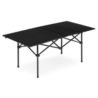 Črna zložljiva kamping miza s torbo - 120x55 cm