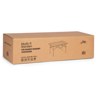 Črna zložljiva kamping miza s torbo - 120x55 cm