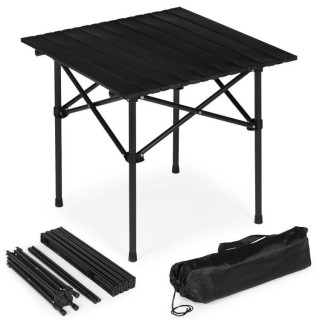 Črna zložljiva kamping miza s torbo - 53x55 cm