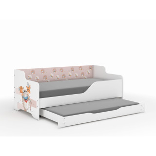 Otroška postelja LILU z dodatno funkcijo spanja - 160x80 MEDVED IN LISICE