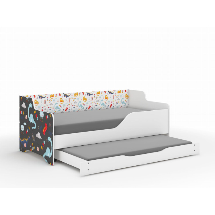 Otroška postelja LILU z dodatno funkcijo spanja - 160x80 DINOSAURY