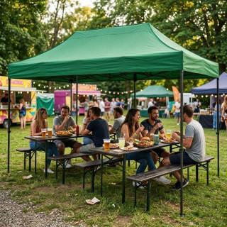 Zelen vrtni napihljivi šotor - 3x6 m -