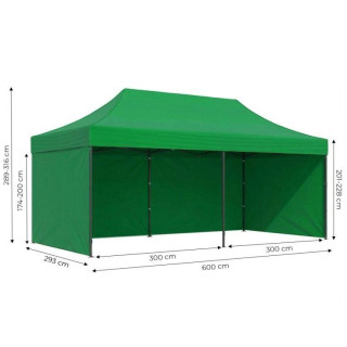 Zelen vrtni napihljivi šotor - 3x6 m -