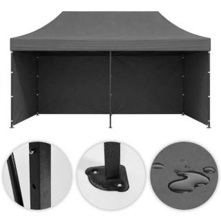 Siv samozložljiv vrtni šotor - 3x6 m