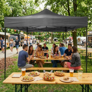 Avtomatski sivi vrtni paviljon - 3x3 m -