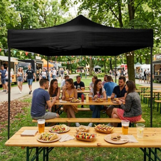 Vrtni črni avtomatski paviljon - 3x3 m -