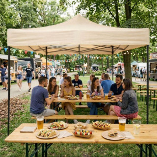 Bež prodajno stojalo - 3x3 m