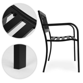 Vrtna kovinska klop z okrasnim naslonjalom