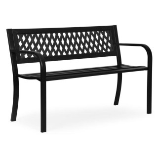 Kovinska vrtna klop z odprtim naslonjalom