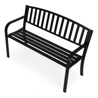 Vrtna kovinska klop z naslonjalom