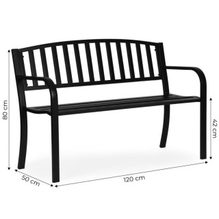 Vrtna kovinska klop z naslonjalom