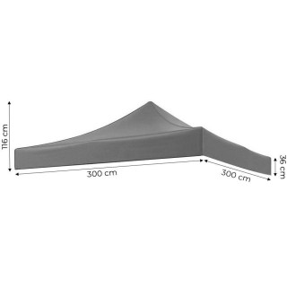 Strešna streha za vrtno uto - 3x3 m