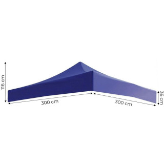 Modra streha za vrtno paviljon - 3x3 m -