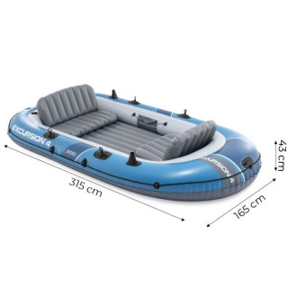 Štirisedežni napihljivi čoln Excursion 4 + tlačilka + 2 vesla + torba