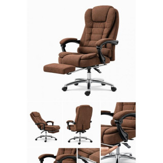 Rjav pisarniški stol z naslonom za noge