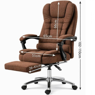 Rjav pisarniški stol z naslonom za noge