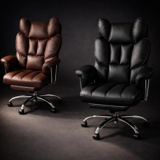 Temno rjav usnjen pisarniški stol