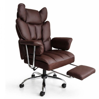 Temno rjav usnjen pisarniški stol