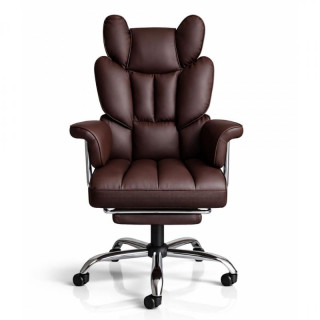 Temno rjav usnjen pisarniški stol