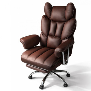 Temno rjav usnjen pisarniški stol