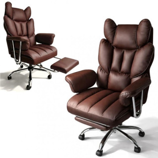 Temno rjav usnjen pisarniški stol