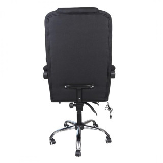 Črn pisarniški stol iz blaga z naslonom za noge
