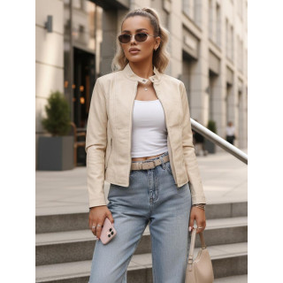 Ženska bež usnjena jakna TY5652