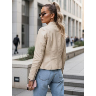 Ženska bež usnjena jakna TY5652