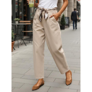 Temno bež bombažne ženske hlače UY2902