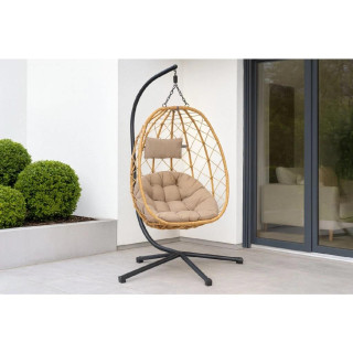 Zložljiv viseči stol v bež in črni barvi