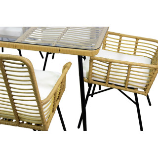 Vrtni set - bež (6 stolov, miza)