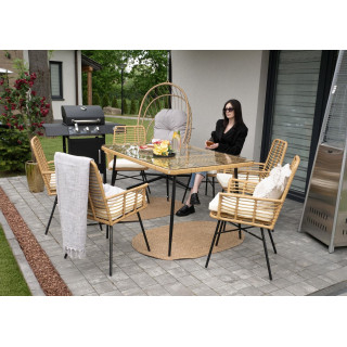 Vrtni set - bež (6 stolov, miza)