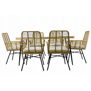 Vrtni set - bež (6 stolov, miza)