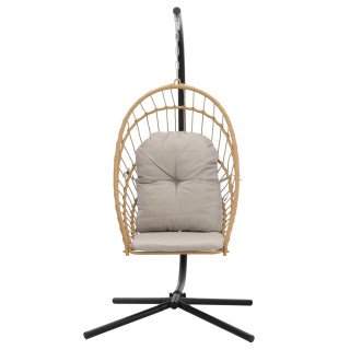 Viseči zložljivi stol v rjavo-sivi barvi