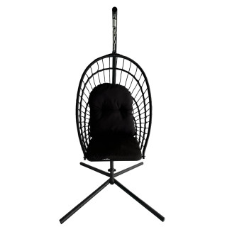 Črn viseči zložljivi stol ERIS