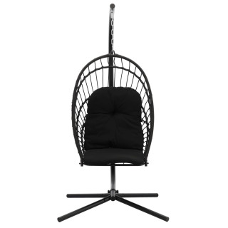 Črn viseči zložljivi stol ERIS