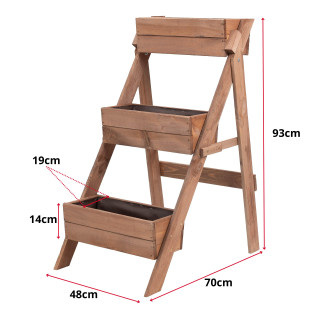 Impregniran 3-nadstropni lesen cvetlični lonček
