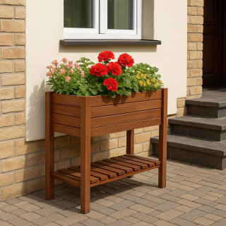 Impregnirano leseno stojalo za rože/cvetlični lonček - 39x79x79cm