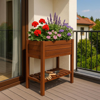 Impregnirano leseno stojalo za rože/cvetlični lonček - 39x79x79cm