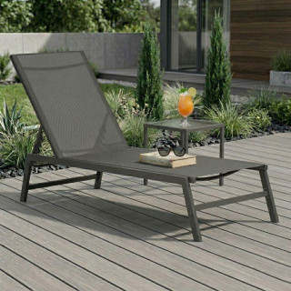 Nastavljiv ležalnik za na plažo v sivi barvi