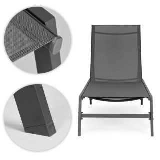 Nastavljiv ležalnik za na plažo v sivi barvi