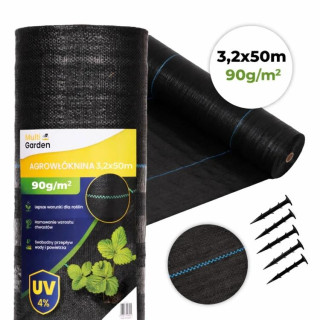 Protituberkulozni črni UV agrotekstil 90 g - 3,2 x 50 m
