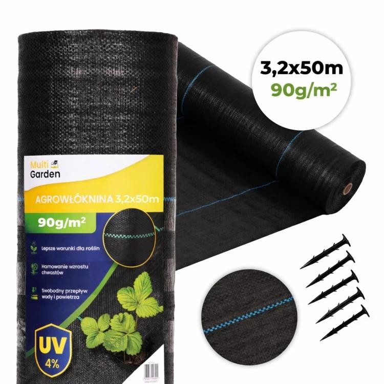 Protituberkulozni črni UV agrotekstil 90 g - 3,2 x 50 m