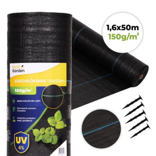Črni UV agrotekstil proti plevelu 150 g - 1,6 x 50 m