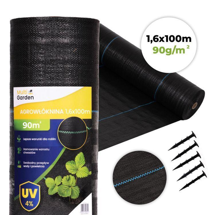 Protituberkulozni črni UV agrotekstil 90 g - 1,6 x 100 m