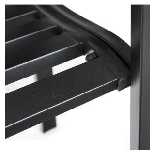 Črna kovinska vrtna klop z naslonjalom