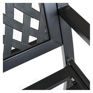 Črna kovinska vrtna klop z naslonjalom