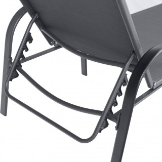 Temno siv vrtni ležalnik z nastavljivim naslonjalom