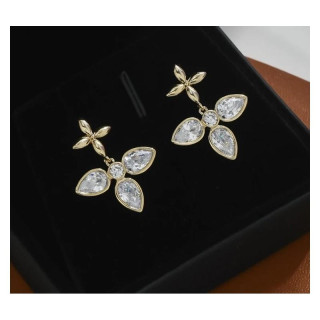 Pozlačeni ženski uhani s cirkoni