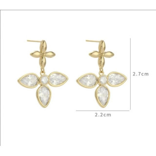 Pozlačeni ženski uhani s cirkoni